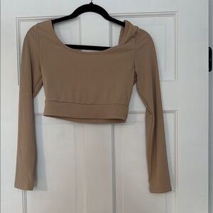 SHEIN Tan Long Sleeve Crop Top